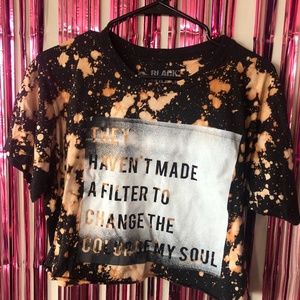 Cropped Acid Wash T-shirt